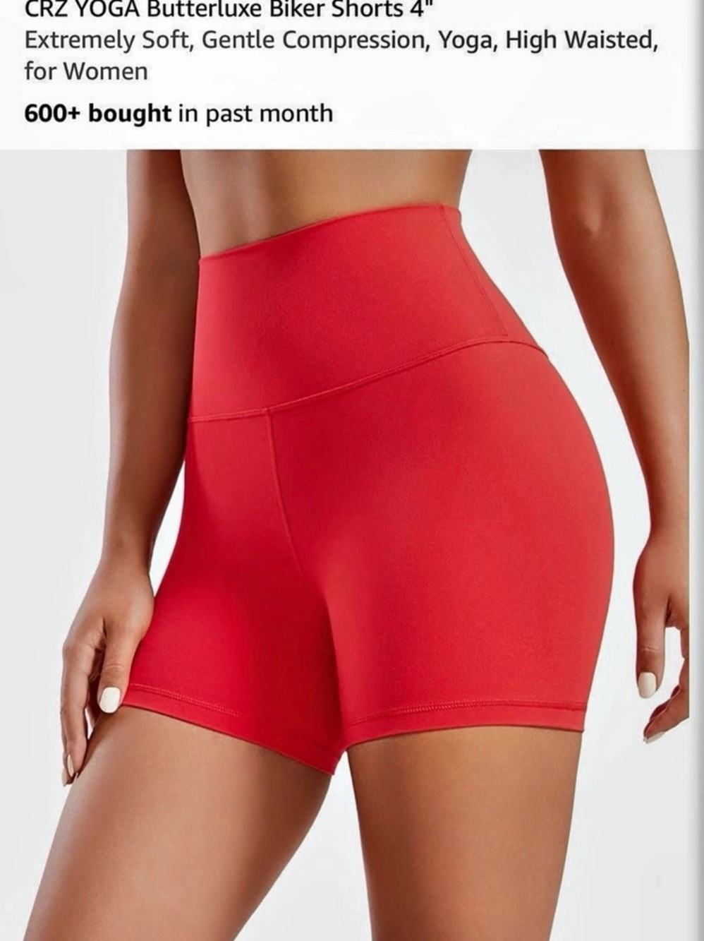 CRZ YOGA Butterluxe Biker Shorts 4" Red